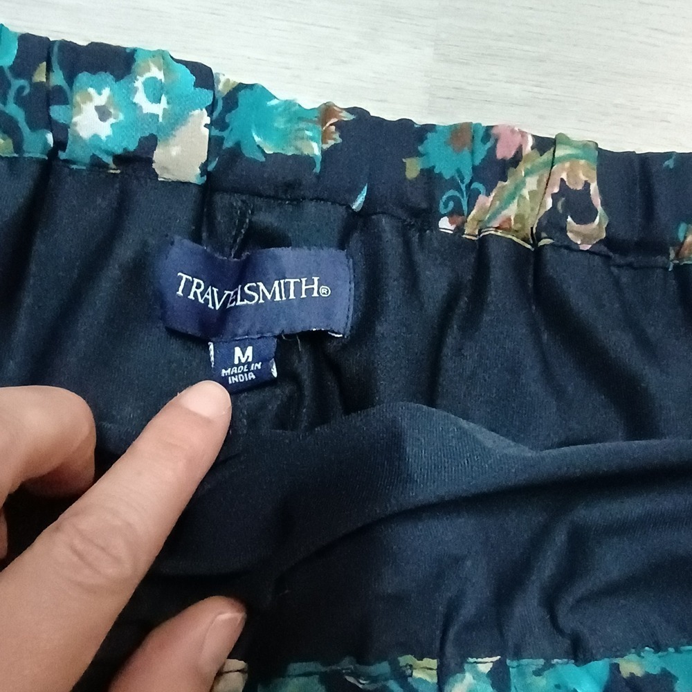 Travelsmith Blue Paisley Long Maxi Pleated Skirt Lined Size Medium - Picture 5 of 6